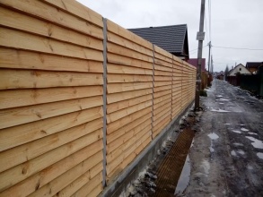 Деревянный забор елочка 150 метров фото в Калининеце